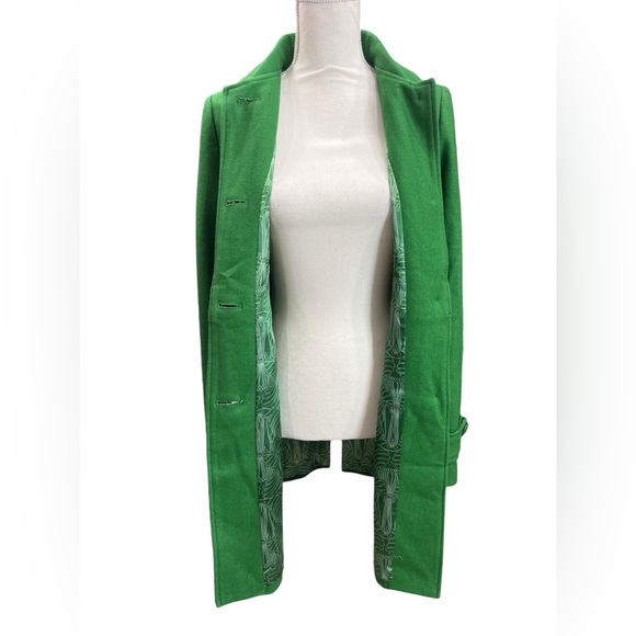 Tulle Wool Peacoat Trench Coat Green Size Medium - Picture 4 of 12